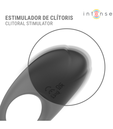 INTENSE MERLOTTE ANILLO VIBRADOR CON ESTIMULACION DE CLITORIS NEGRO