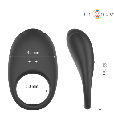 INTENSE MERLOTTE ANILLO VIBRADOR CON ESTIMULACION DE CLITORIS NEGRO