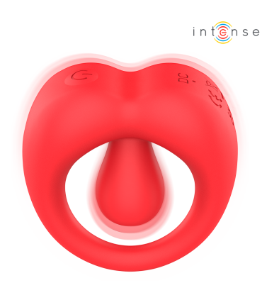 INTENSE RUSSELL ANILLO VIBRADOR CON ESTIMULACION DE CLITORIS ROJO