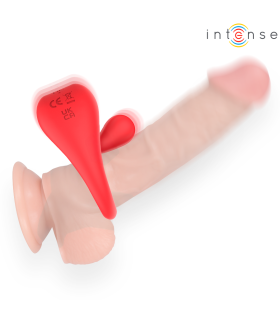 INTENSE RUSSELL ANILLO VIBRADOR CON ESTIMULACION DE CLITORIS ROJO