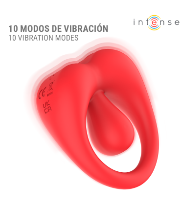 INTENSE RUSSELL ANILLO VIBRADOR CON ESTIMULACION DE CLITORIS ROJO