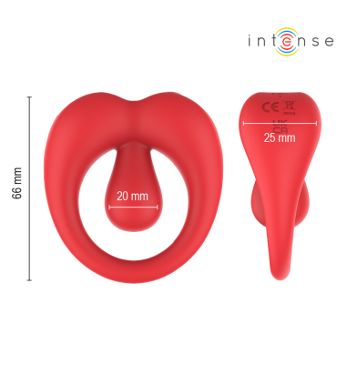 INTENSE RUSSELL ANILLO VIBRADOR CON ESTIMULACION DE CLITORIS ROJO