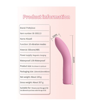 PRETTY LOVE KISELL VIBRADOR PUNTO G ROSA
