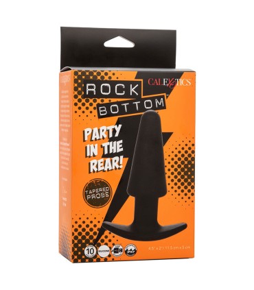 CALEXOTICS ROCK BOTTOM PLUG ANAL CONICO 10 VIBRACIONES SILICONA NEGRO