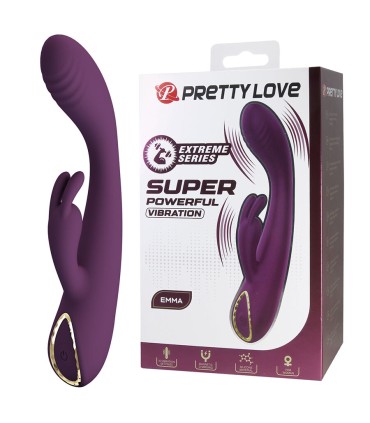 PRETTY LOVE EMMA VIBRADOR CON ESTIMULADOR RABBIT MORADO