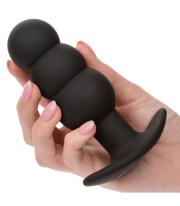 CALEXOTICS ROCK BOTTOM PLUG ANAL CON CUENTAS 10 VIBRACIONES SILICONA NEGRO