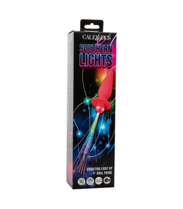 CALEXOTICS SOUTHERN LIGHTS LIGHT UP PLUG ANAL CON LUCES 10 VIBRACIONES SILICONA ROSA