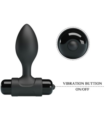 PRETTY LOVE VIBRA BUTT PLUG ANAL 10 VIBRACIONES NEGRO