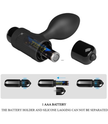 PRETTY LOVE VIBRA BUTT PLUG ANAL 10 VIBRACIONES NEGRO