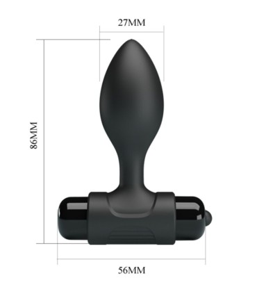 PRETTY LOVE VIBRA BUTT PLUG ANAL 10 VIBRACIONES NEGRO