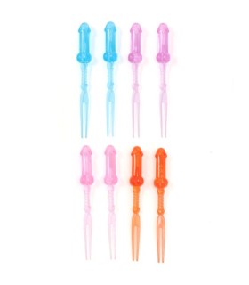 DIABLO PICANTE PINCHOS DE PENE DE COLORES 8 UNIDADES