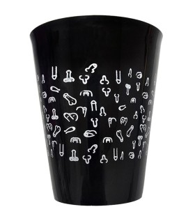 DIABLO PICANTE VASO NEGRO 500 ML CON PENES BLANCOS