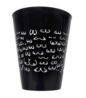 DIABLO PICANTE VASO NEGRO 500 ML CON TETAS BLANCAS