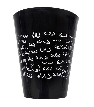 DIABLO PICANTE VASO NEGRO 500 ML CON TETAS BLANCAS