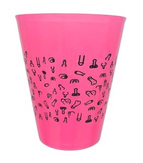 DIABLO PICANTE VASO FUSCIA 500 ML CON PENES NEGROS