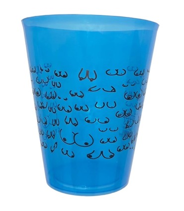 DIABLO PICANTE VASO AZUL 500 ML CON TETAS NEGRAS