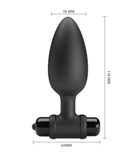 PRETTY LOVE VIBRA BUTT PLUG 2 PLUG ANAL 10 VIBRACIONES NEGRO