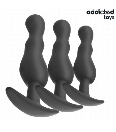 ADDICTED TOYS SET DE 3 PLUG ANAL SILICONA MODELO 1