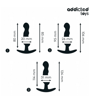 ADDICTED TOYS SET DE 3 PLUG ANAL SILICONA MODELO 1