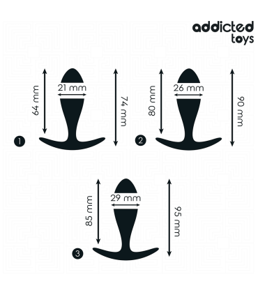 ADDICTED TOYS SET DE 3 PLUG ANAL SILICONA MODELO 2