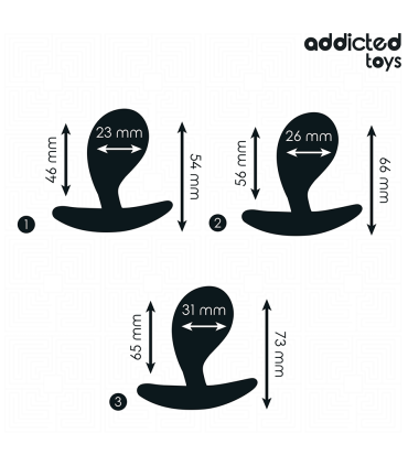 ADDICTED TOYS SET DE 3 PLUG ANAL SILICONA MODELO 3