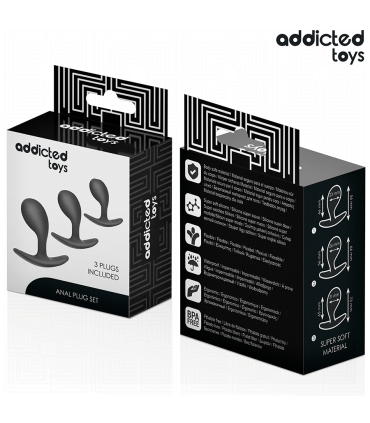 ADDICTED TOYS SET DE 3 PLUG ANAL SILICONA MODELO 3
