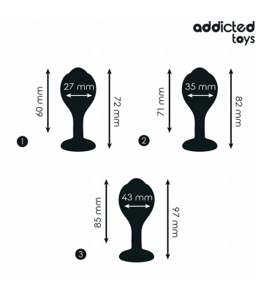ADDICTED TOYS SET DE 3 PLUG SILICONA ANAL CON JOYA