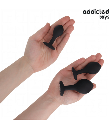 ADDICTED TOYS SET DE 3 PLUG SILICONA ANAL CON JOYA