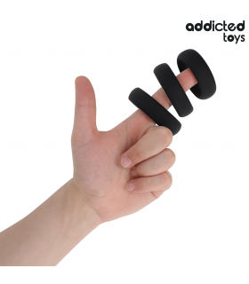 ADDICTED TOYS SET DE ANILLOS SILICONA PLANOS