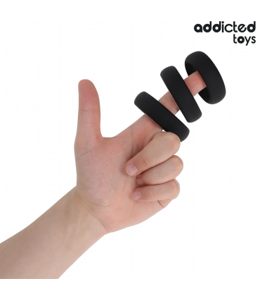 ADDICTED TOYS SET DE ANILLOS SILICONA PLANOS