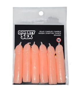 DIABLO PICANTE 6 VELAS FORMA PENE CARNE