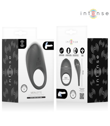 INTENSE MERLOTTE ANILLO VIBRADOR CON ESTIMULACION DE CLITORIS NEGRO