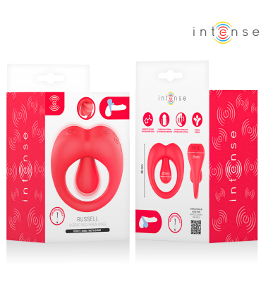 INTENSE RUSSELL ANILLO VIBRADOR CON ESTIMULACION DE CLITORIS ROJO