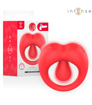 INTENSE RUSSELL ANILLO VIBRADOR CON ESTIMULACION DE CLITORIS ROJO