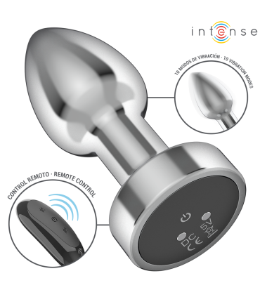 INTENSE PLUG ANAL 10 VIBRACIONES METAL CON CONTROL REMOTO S