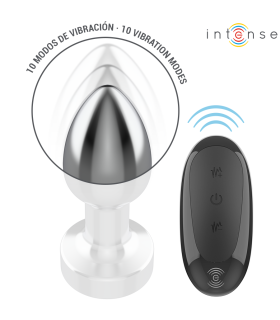 INTENSE PLUG ANAL 10 VIBRACIONES METAL CON CONTROL REMOTO S