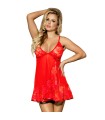 SUBBLIME - BABYDOLL ENCAJE FLORAL ROJO L/XL