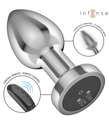 INTENSE PLUG ANAL 10 VIBRACIONES METAL CON CONTROL REMOTO M