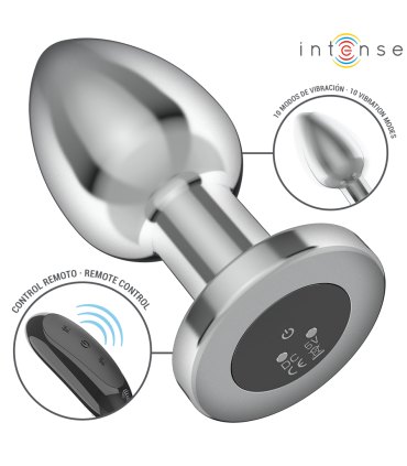 INTENSE PLUG ANAL 10 VIBRACIONES METAL CON CONTROL REMOTO L