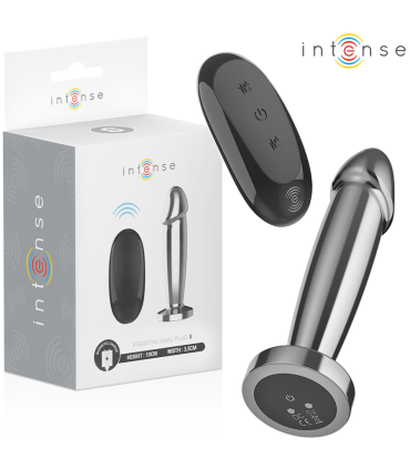 INTENSE PLUG ANAL 10 VIBRACIONES METAL EN FORMA DE DILDO CON CONTROL REMOTO S