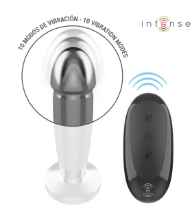 INTENSE PLUG ANAL 10 VIBRACIONES METAL EN FORMA DE DILDO CON CONTROL REMOTO S