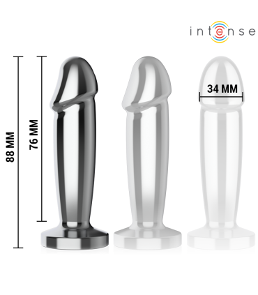 INTENSE PLUG ANAL 10 VIBRACIONES METAL EN FORMA DE DILDO CON CONTROL REMOTO S