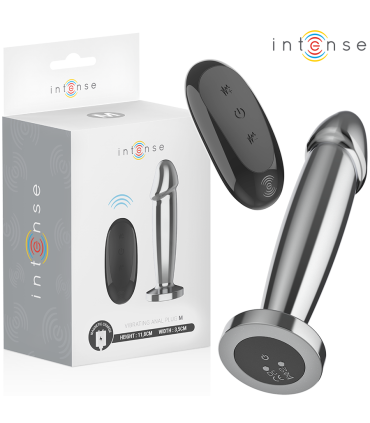 INTENSE PLUG ANAL 10 VIBRACIONES METAL EN FORMA DE DILDO CON CONTROL REMOTO M