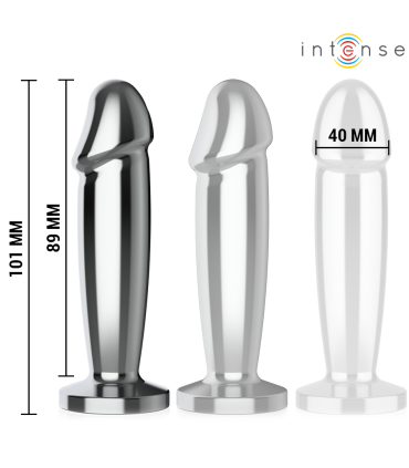 INTENSE PLUG ANAL 10 VIBRACIONES METAL EN FORMA DE DILDO CON CONTROL REMOTO M