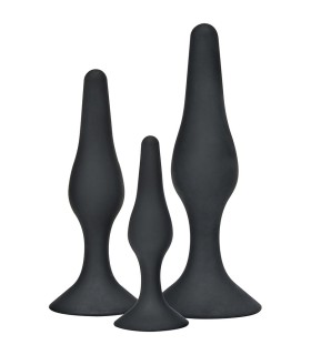 TOYJOY ANAL PLAY CURVY COMPANIONS PLUG ANAL 3 PIEZAS NEGRO
