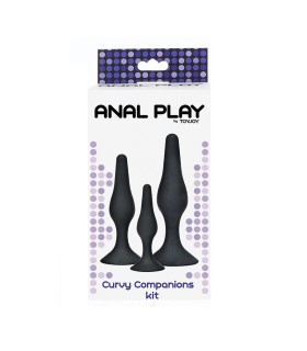 TOYJOY ANAL PLAY CURVY COMPANIONS PLUG ANAL 3 PIEZAS NEGRO