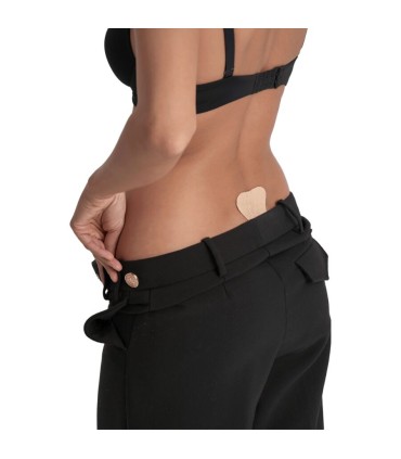 BYE BRA TANGA ADHESIVO ENCAJE BEIGE TALLA UNICA