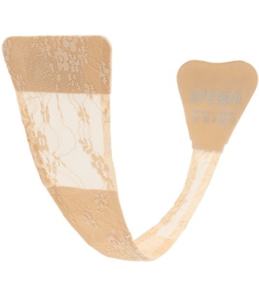 BYE BRA TANGA ADHESIVO ENCAJE BEIGE TALLA UNICA