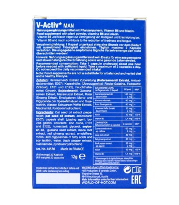 HOT V ACTIV CAPS MAN 20 UNITS