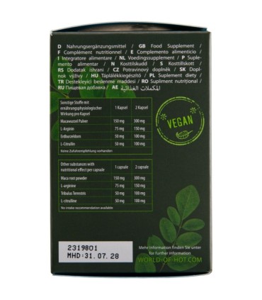 HOT MORINGA MEN CAPS MAN 60 UNITS